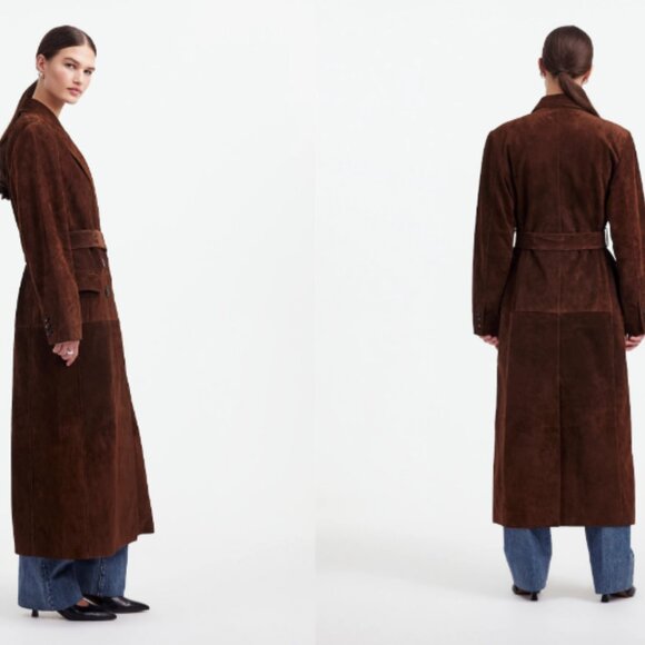 🧥 NWOT Alexa Chung × Madewell Double-Breasted Suede Overcoat – Sz 12 (Sold Out) - Picture 3 of 11